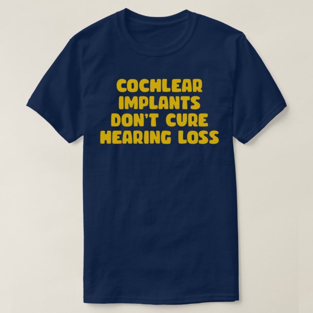gult för hörselnedsättning vid implantat av cochle t shirt (Design framsida)