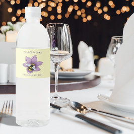 gult för humlebee Lavender Flowers Vattenflaskor Etikett