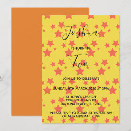 Gult för inbjudan att ringa lilla stjärnor