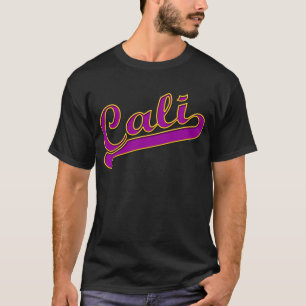 Gult för Kalifornien Cali logotyplilor T-shirt