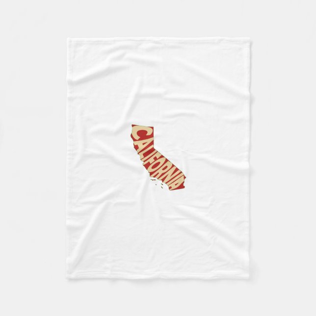 Gult för Kalifornien statlig känd ordkonst Fleecefilt (Framsidan)