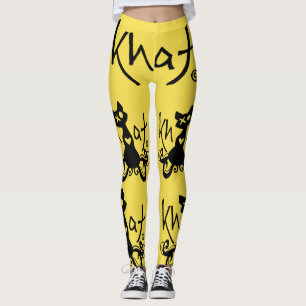 GULT för Khat logotypdamasker Leggings