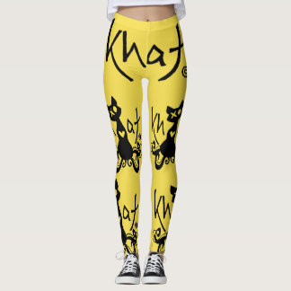 GULT för Khat logotypdamasker Leggings