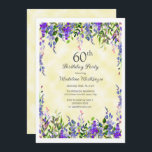 Gult för Lavender-Blommigt 60:e Födelsedagsfesten Inbjudningar<br><div class="desc">Söt och feminin lavendelfärgad blommigt på gult kvinnors 60:e födelsedagsfest inbjudan. Kontakta mig om du behöver hjälp med dina anpassningar eller om du vill be om ytterligare matchning eller samordning av Zazzle-produkter för party.</div>