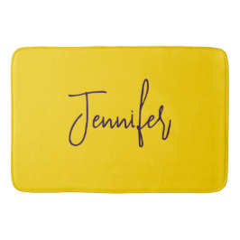 Gult för lila av eget namn badrumsmatta