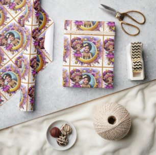 Gult för Lila av svart i Photo Birthday Little Bl Presentpapper