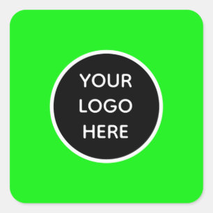 Gult för Logotyp med Neon Grönt Elegant Business Fyrkantigt Klistermärke