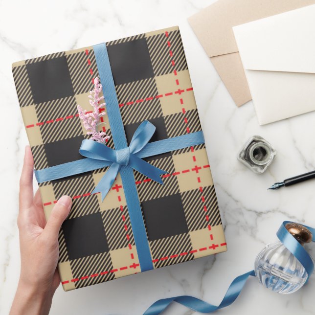 Gult för lumberjack och svart kontroll presentpapper (Gifting)