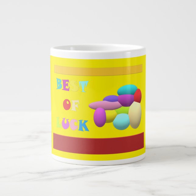 gult för meddelande om grattisar i Tur Charm Jumbo Mugg (Framsidan)