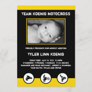 Gult för meddelande om Motocross Dirt Bike Birth-a