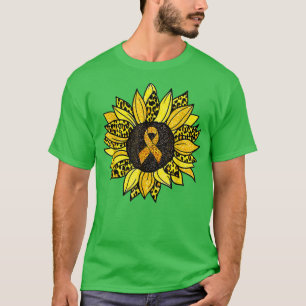Gult för medvetenhet om cancer hos barn Solros Gul T Shirt