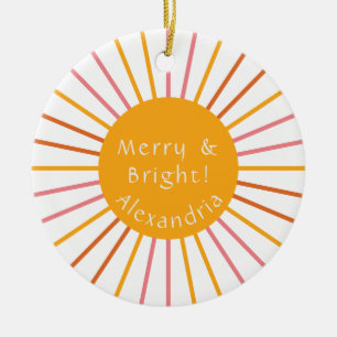 Gult för merry och Bright Personlig Julgransprydnad Keramik