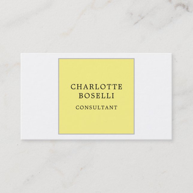 Gult för minimalistisk Professionell av Elegant, v Visitkort (Framsida)