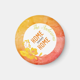 Gult för modern Blommigt, hemsöt färgfull Orange Magnet