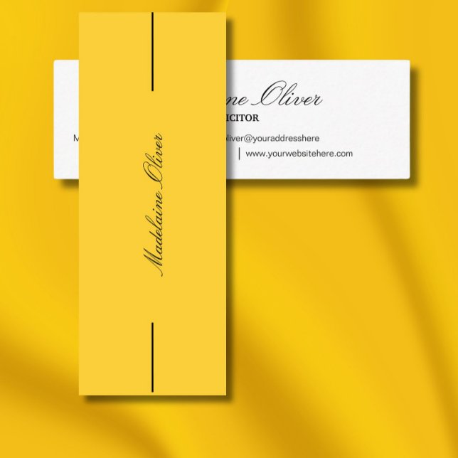 Gult för modern Elegant Solicitor Professionell Mini Visitkort (Skapare uppladdad)