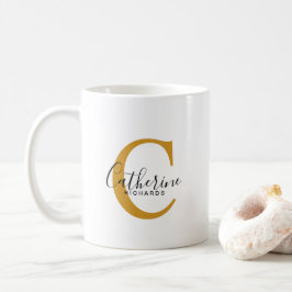 Gult för Mörk av klassisk Personlig, Monogram Mugg