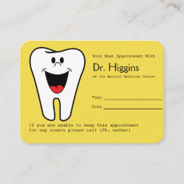 Gult för Möte påminnelse om Lycklig Tandtanddentis Tidsbeställning Kort