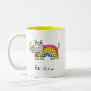 Gult för mugg för kaffe för Rhinbow