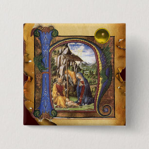 GULT FÖR NATIVITY PARCHMENT Topaz Monogram Knapp