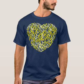 Gult för ökad medvetenhet om cancer Ribbon Heart G T Shirt