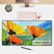 Gult för Orange av vattenfärgen Blommigt Kaliforni