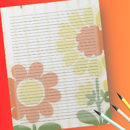 Gult för Orangen Retro Mid Century som regleras av Anteckningsblock