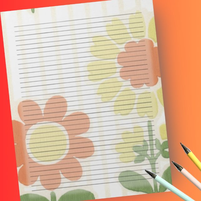Gult för Orangen Retro Mid Century som regleras av Anteckningsblock (Skapare uppladdad)