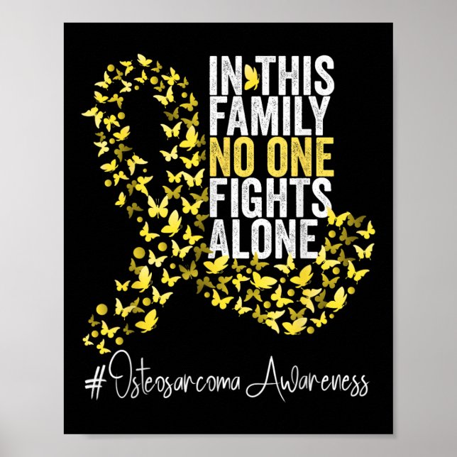 Gult för Osteosarcoma Awareness Month Ribbon Poster (Framsidan)