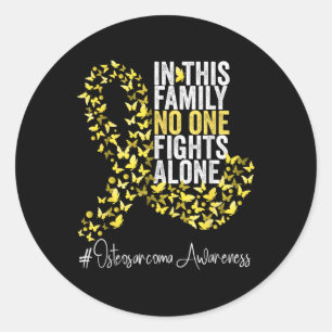 Gult för Osteosarcoma Awareness Month Ribbon Runt Klistermärke