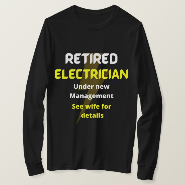 Gult för pensionerad elektriker Funny pension-pres T Shirt (Design framsida)