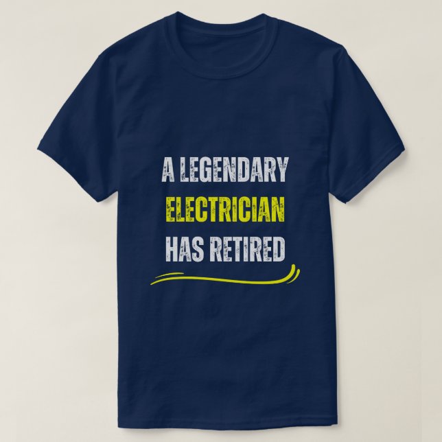 Gult för pensionerad elektriker Funny pension T Shirt (Design framsida)