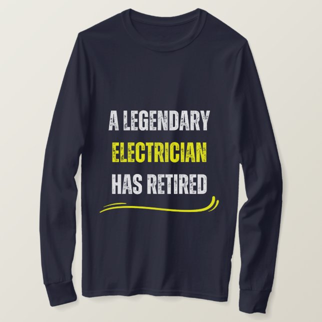 Gult för pensionerad elektriker Funny pension T Shirt (Design framsida)
