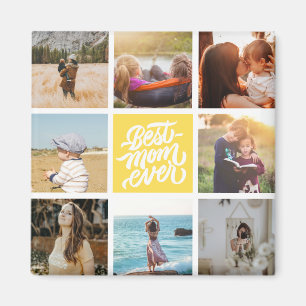 Gult för Photo Collage med bästa Mamma någonsin-Pe Magnet
