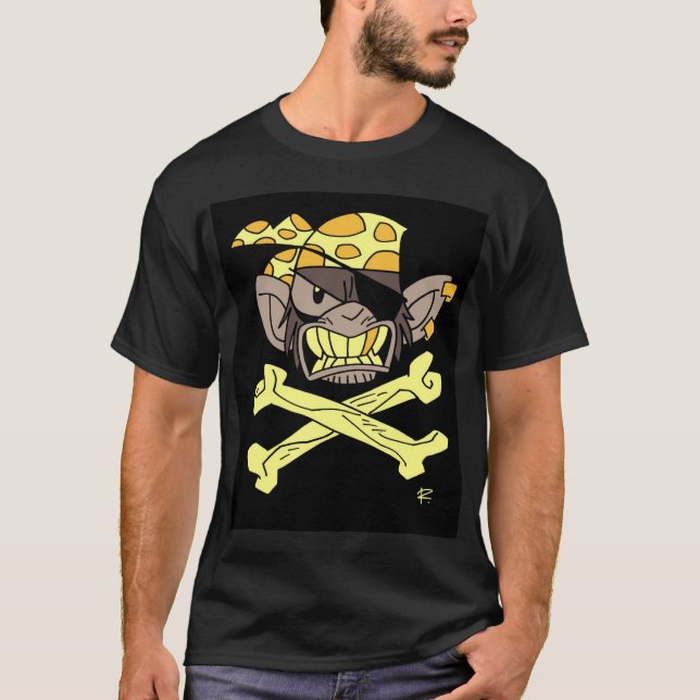 Gult för piratapaflagga t shirt (Framsida)