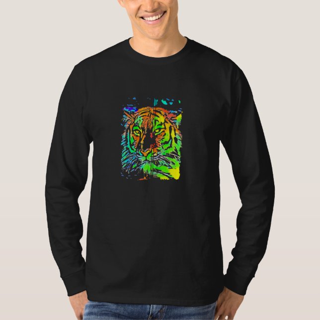 Gult för popup-Grönt med blå Orange T Shirt (Framsida)