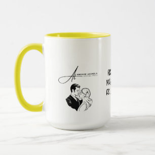 Gult för redigerbar Skriva i Färg Monogram Namn Mugg