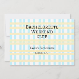 GULT FÖR RETRO BACHELORETTE HELG KLUBB BLUE INBJUDNINGAR