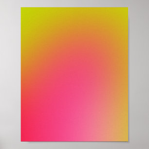 Gult för Rosa av ljus övertoning Poster