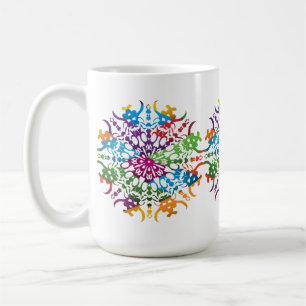 Gult för rosa av Mandala-blomman Kaffemugg