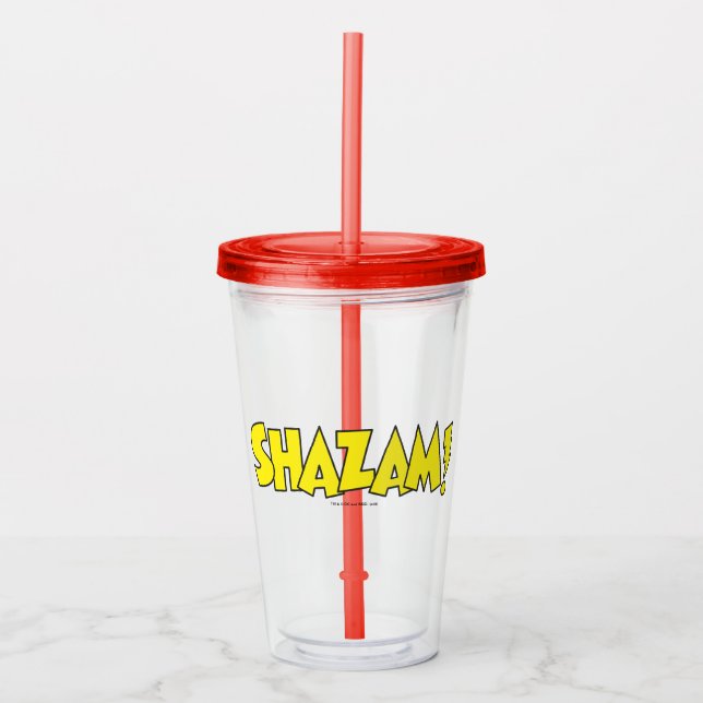 Gult för Shazam Logotyp Take Away Mugg (Framsida)