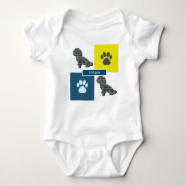 Gult för Shihpoo Hund & Paw Print Grid Silhouette T Shirt