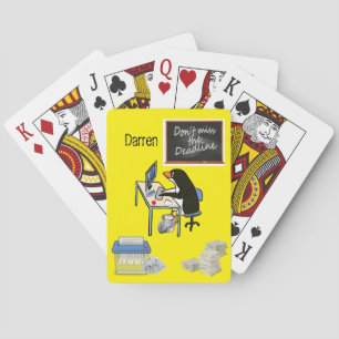 Gult för Spelkortsdekpenguin Office-tidsfrist Casinokort