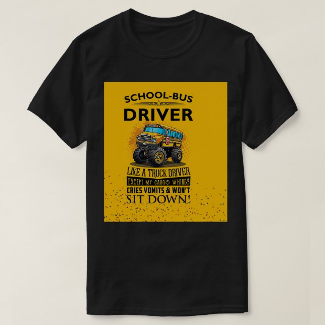 Gult för stillastående för Buss-chaufförer T Shirt (Design framsida)