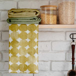 gult för trendig vattenfärg mönster kökshandduk<br><div class="desc">gulten trendig vattenfärg hamnar mönster. Retro chic cirklar mönster.</div>
