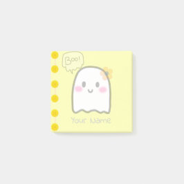 Gult för vattenfärgen Cute Ghost Namn Post-it Block