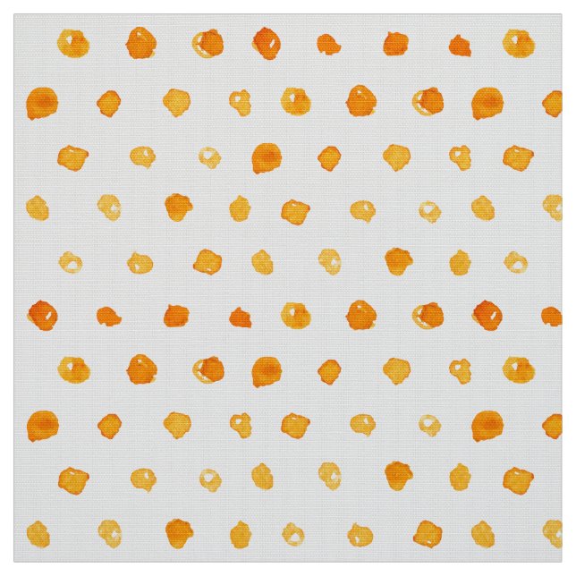 Gult för vattenfärgen Orange Dot Mönster Fabric Tyg (Provkarta)