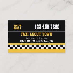 Gult för vit för taxicabsvart visitkort