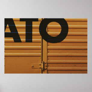 Gult fordon lastfartyg poster