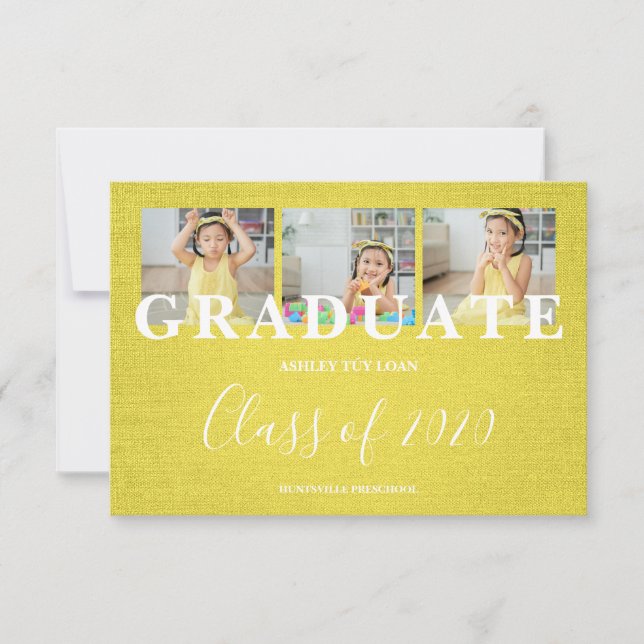 Gult före K Student tre foton Textilbilderna Struk (Framsida)