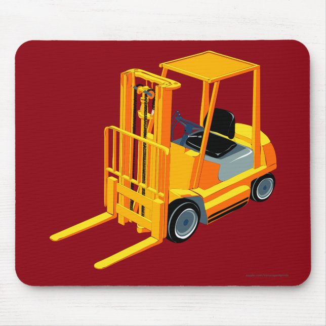 Gult Forklift, Pallet Lastbil för barn Musmatta (Framsidan)